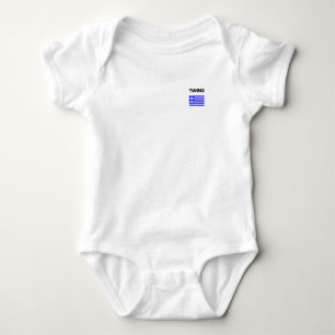 Yiannis Greek Name with Greek Flag Design Baby Bodysuit