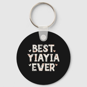 Yiayia Ever Floral Family Love Hearts Yia-yia Key Ring