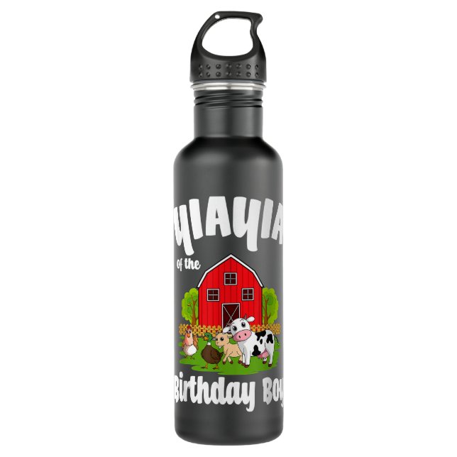 Yiayia Of The Birthday Boy Farm Animal Bday Party 710 Ml Water Bottle (Front)
