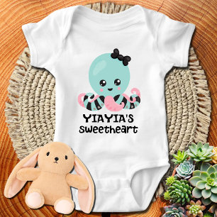 Yiayia's Sweetheart Kawaii Octopus Baby Bodysuit