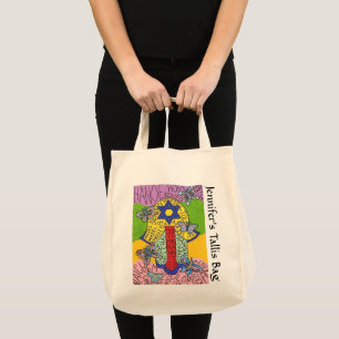 Yiddish Flight of Butterflies Hamsa Tallit Bag