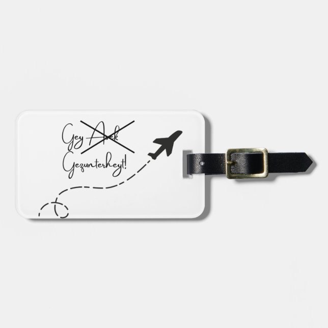 Yiddish Luggage Tag (Front Horizontal)