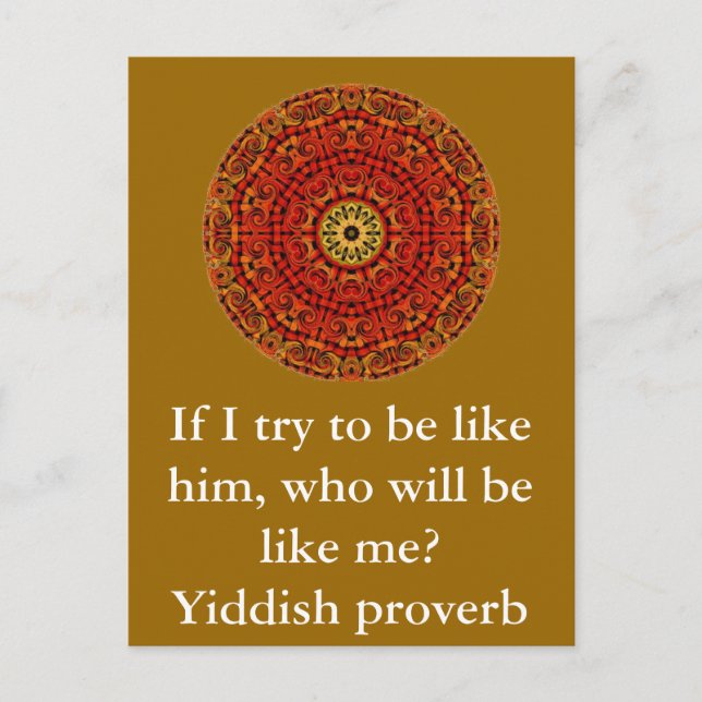 Yiddish proverb postcard (Front)