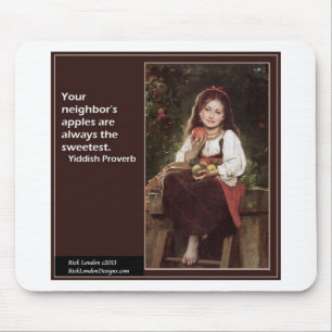 Yiddish Saying Regarding Apples & Graphic Mouse Mat