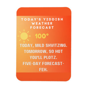 Yiddish Weather Forecast  Magnet