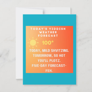 Yiddish Weather Forecast Postcard