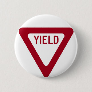 Yield Sign 6 Cm Round Badge