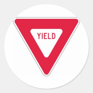 yield sign classic round sticker