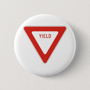 Yield Street Road Sign Symbol Caution Traffic 6 Cm Round Badge