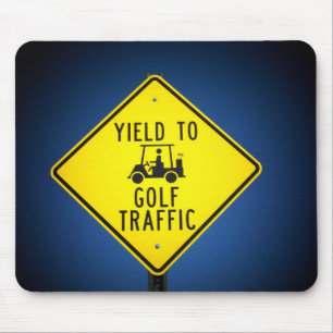 Yield to Golf Traffic Mouse Mat