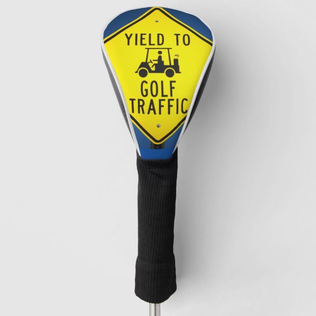 Yield to Golf Traffic Road Sign Golf Head Cover (Front)