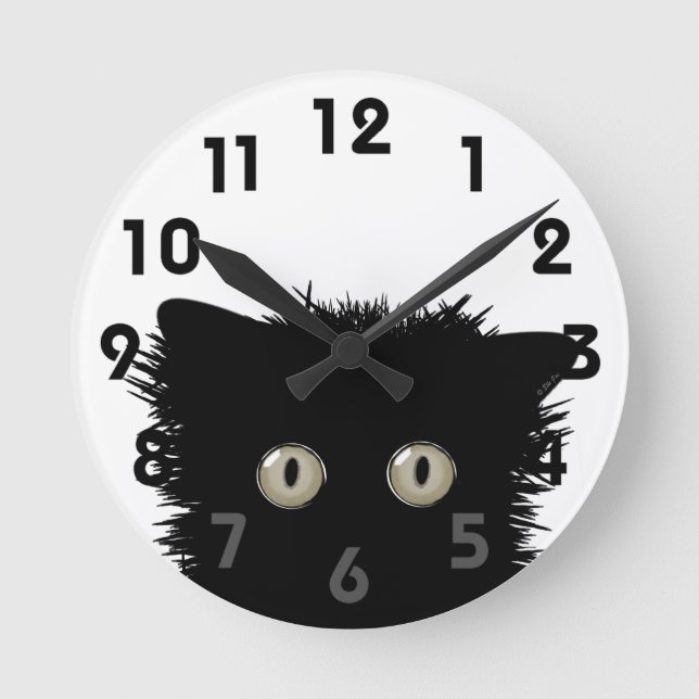 Yikes Black Cat Clock (Front)