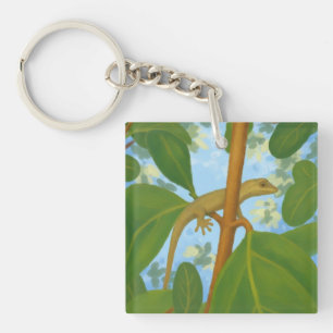 Yikes! Gecko painting Key Ring