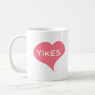 YIKES Pink Love Heart Coffee Mug