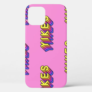 Yikes Words: Pink Vintage Wallpaper. iPhone 12 Case