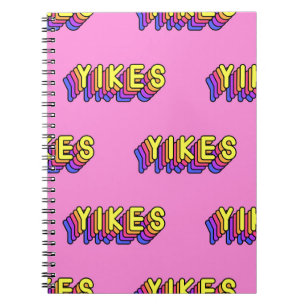 Yikes Words: Pink Vintage Wallpaper. Notebook