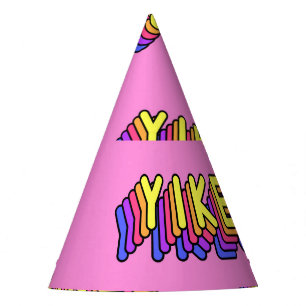 Yikes Words: Pink Vintage Wallpaper. Party Hat