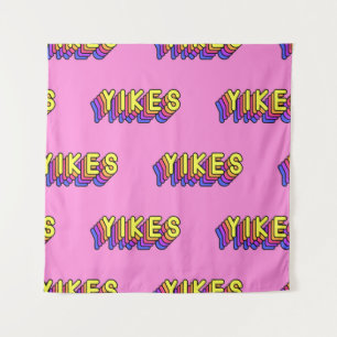 Yikes Words: Pink Vintage Wallpaper. Tapestry