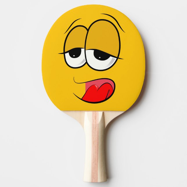YikesYellow Emoji Ping Pong Paddle (Front)