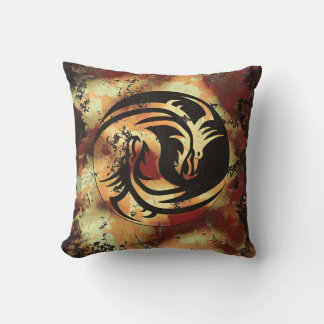 Yin and Yang Asian Dragons Cushion