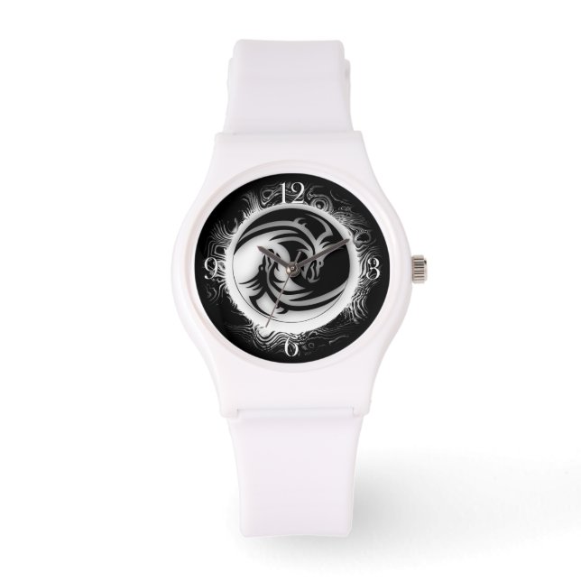 Yin and Yang Asian Dragons Watch (Front)