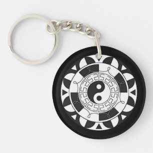 Yin and Yang Asian Symbol Double-Sided Key Chain