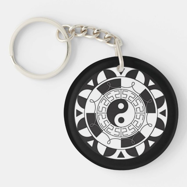 Yin and Yang Asian Symbol Double-Sided Key Chain (Front)