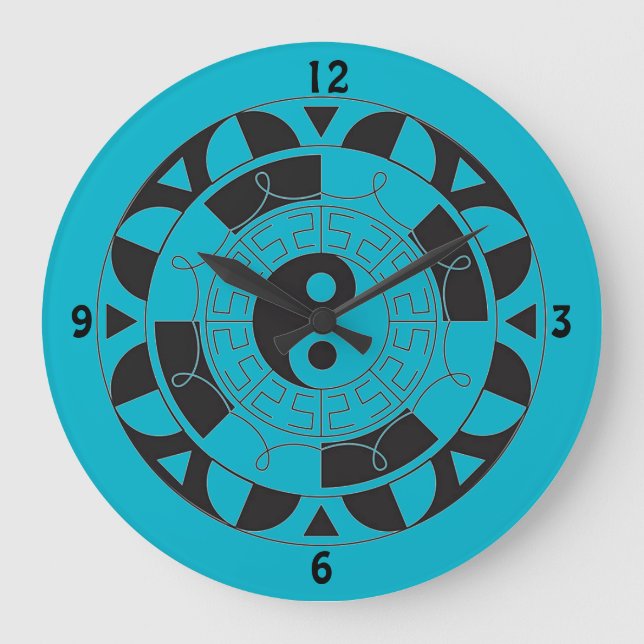 Yin and Yang Asian Symbol Round Wall Clock (Front)