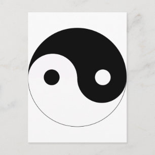 yin and yang balance symbol religion tao taoism postcard