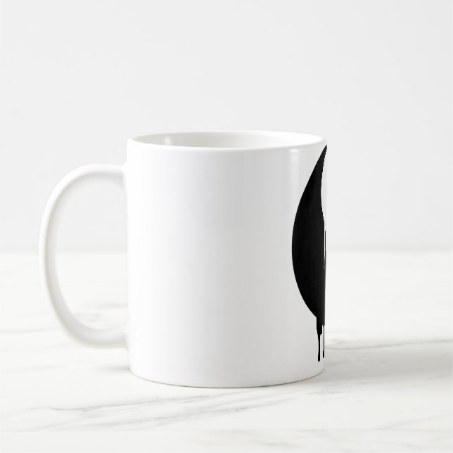 Yin And Yang Black White Paint Melting Drops Brush Coffee Mug (Left)