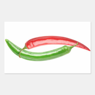 Yin and Yang chilli peppers Rectangular Sticker