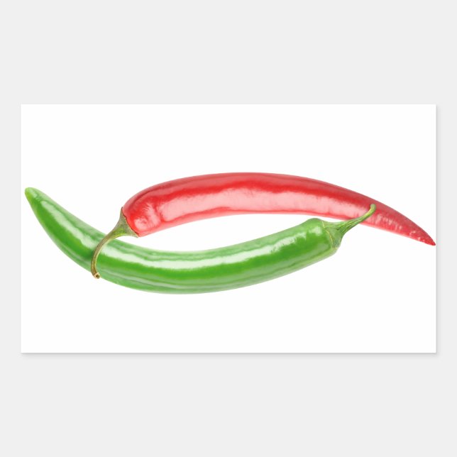 Yin and Yang chilli peppers Rectangular Sticker (Front)