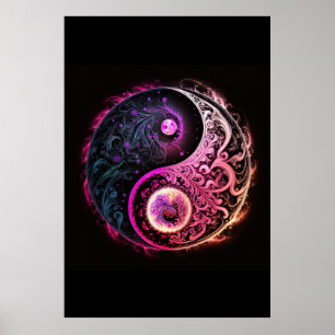 Yin and Yang Chinese Spiritual Symbol of Life Poster