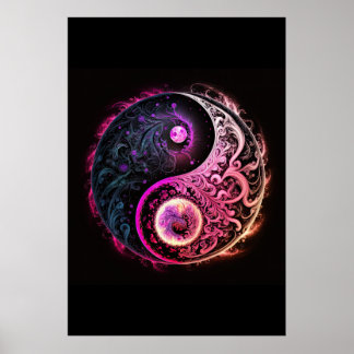 Yin and Yang Chinese Spiritual Symbol of Life Poster