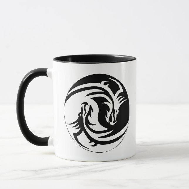 Yin and Yang Dragon Head  Mug (Left)