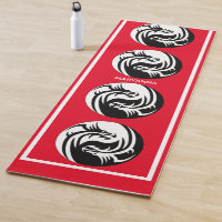 Yin and Yang Dragons on Red