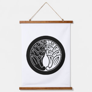 Yin and yang Embracing japanese gingers in circle Hanging Tapestry