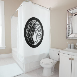 Yin and yang Embracing japanese gingers in circle Shower Curtain