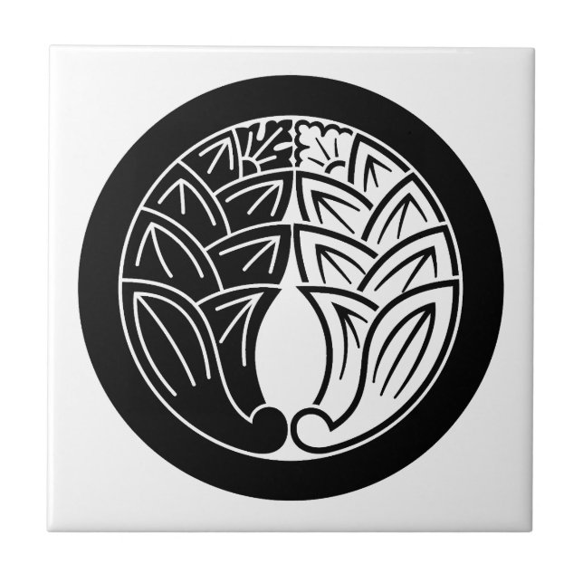 Yin and yang Embracing japanese gingers in circle Tile (Front)