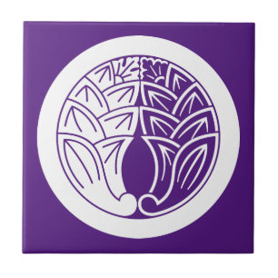 Yin and yang Embracing japanese gingers in circle Tile