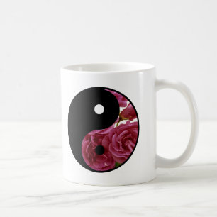 Yin And Yang Floral Coffee Mug