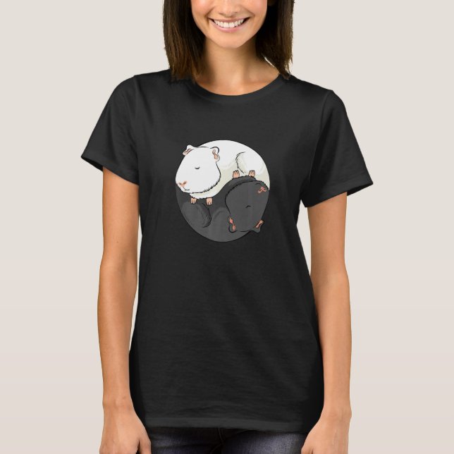 Yin and Yang Guinea Pig Opposites for Guinea Pig T-Shirt (Front)