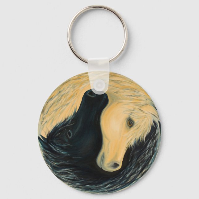 Yin and Yang horse keychain (Front)