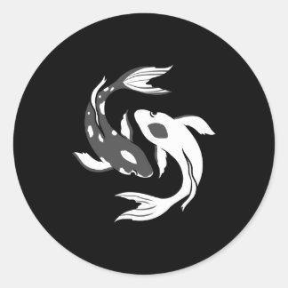 Yin And Yang Koi Fish Classic Round Sticker