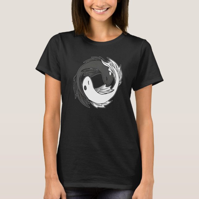 Yin and Yang Koi Pose fish Meditation Acro Hatha Y T-Shirt (Front)