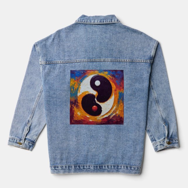Yin and Yang oil Denim Jacket (Back)