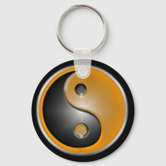 yin and yang orange key ring