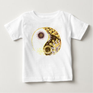 Yin And Yang Painting Floral Yellow Baby T-Shirt