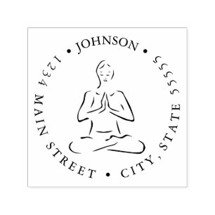 Yin and Yang Peaceful Meditation Return Label Self-inking Stamp