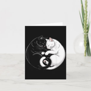 Yin And Yang Pet Cat Black White Cats Card